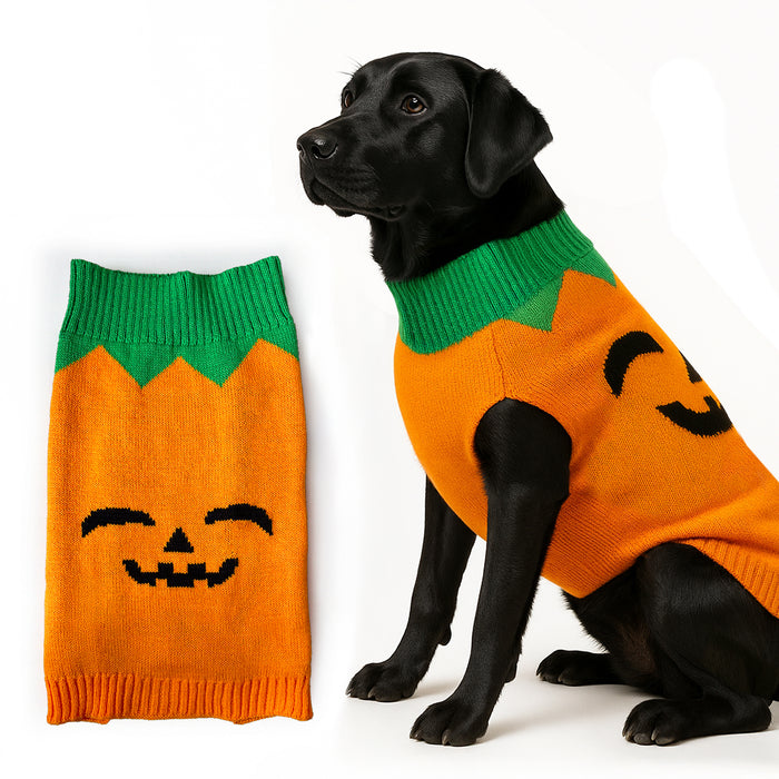 Halloween Dog Jumper Pumpkin Winter Sweater Coat for All Breeds and Sizes