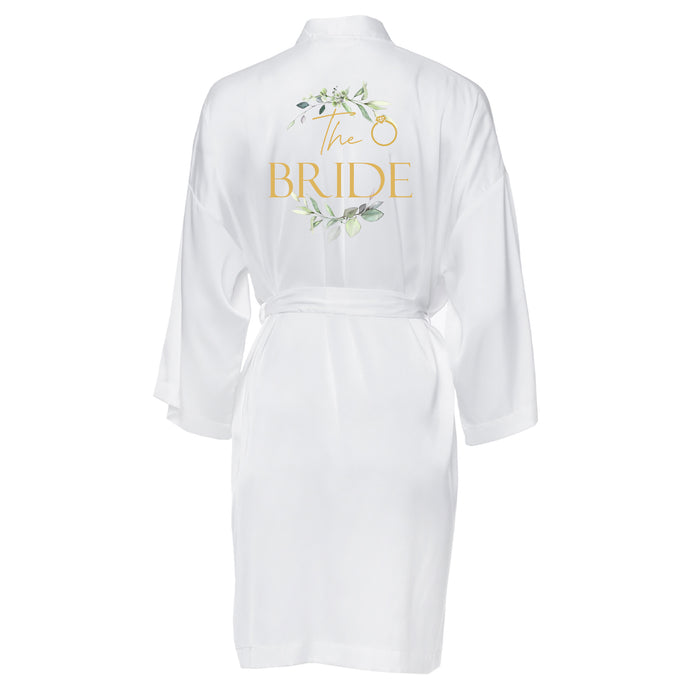 Botanical The Bride Satin Spa Robe Dressing Gown