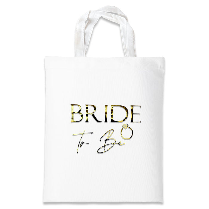 Bride to Be Tote Bag White and Gold