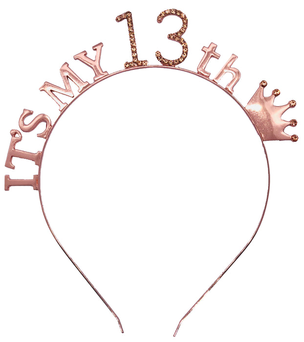 Rose Gold Rhinestone Sparkly Birthday Tiara