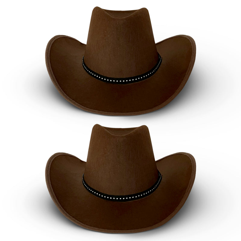 Cowboy Hats Pack of 2 – 1x Brown & 1x Black
