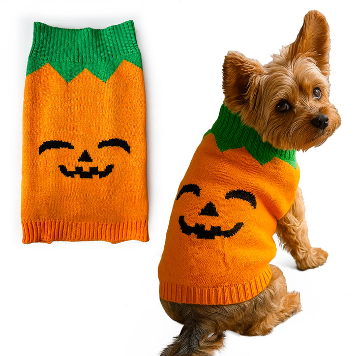 Halloween Dog Jumper Pumpkin Winter Sweater Coat for All Breeds and Sizes