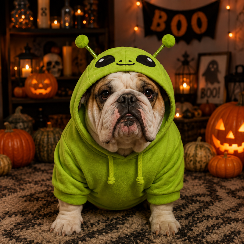 Halloween Dog Jumper Alien UFO Hoodie Sweater Coat for All Breeds and Sizes S to 5XL
