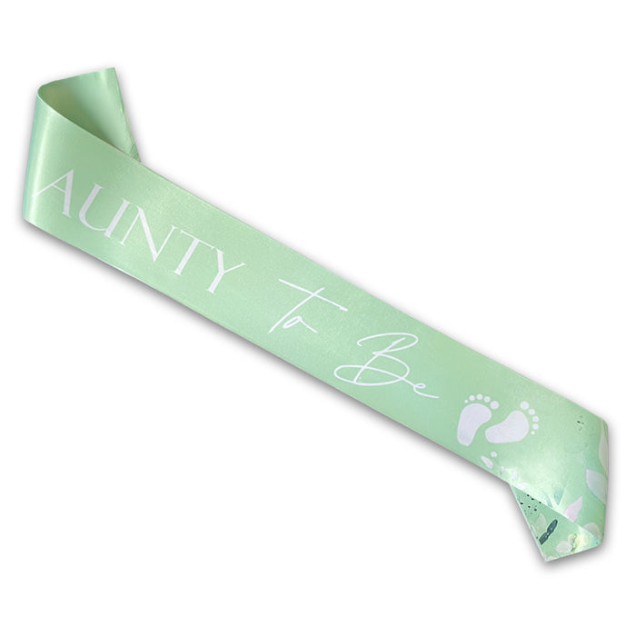 Mint Sage Green - Baby Shower Sash Mummy to Be Daddy Nanny Auntie Sister Neutral Unisex Botanical
