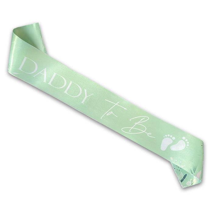 Mint Sage Green - Baby Shower Sash Mummy to Be Daddy Nanny Auntie Sister Neutral Unisex Botanical
