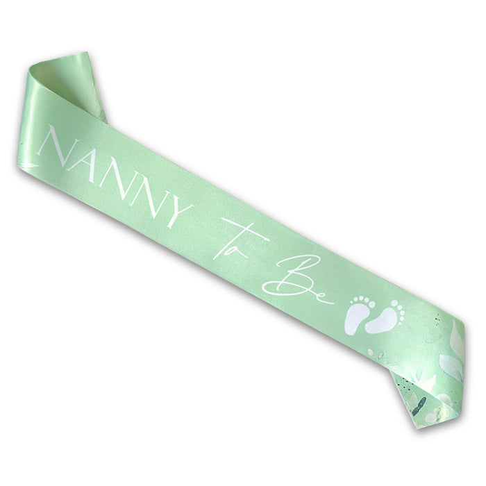 Mint Sage Green - Baby Shower Sash Mummy to Be Daddy Nanny Auntie Sister Neutral Unisex Botanical