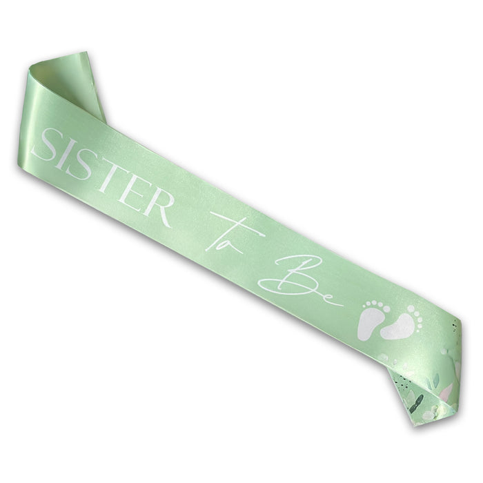 Mint Sage Green - Baby Shower Sash Mummy to Be Daddy Nanny Auntie Sister Neutral Unisex Botanical