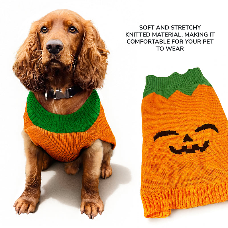 Halloween Dog Jumper Pumpkin Winter Sweater Coat for All Breeds and Sizes