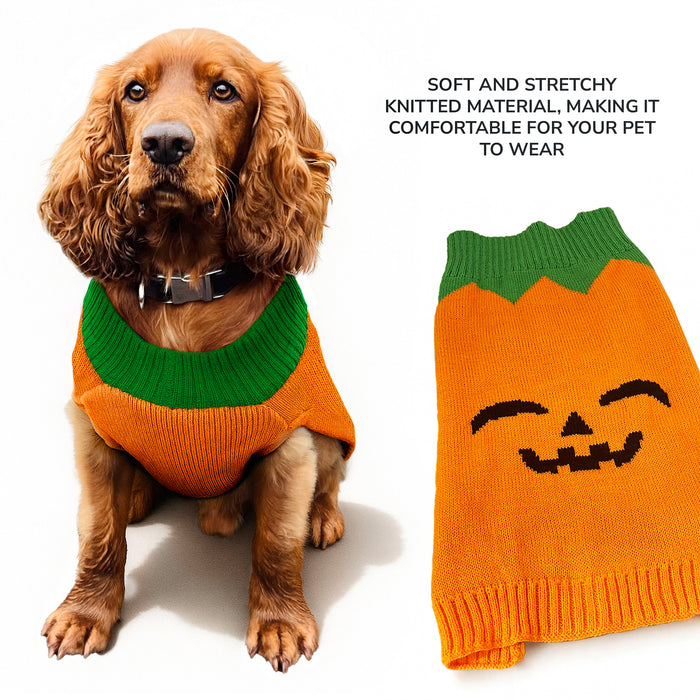 Halloween Dog Jumper Pumpkin Winter Sweater Coat for All Breeds and Sizes