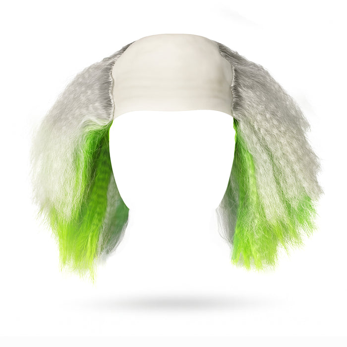 Childrens Kids Crazy Ghost Bald Wig White and Green and Make Up Halloween