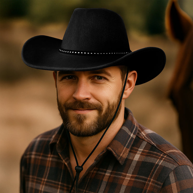 Cowboy Hats Pack of 2 – 1x Brown & 1x Black