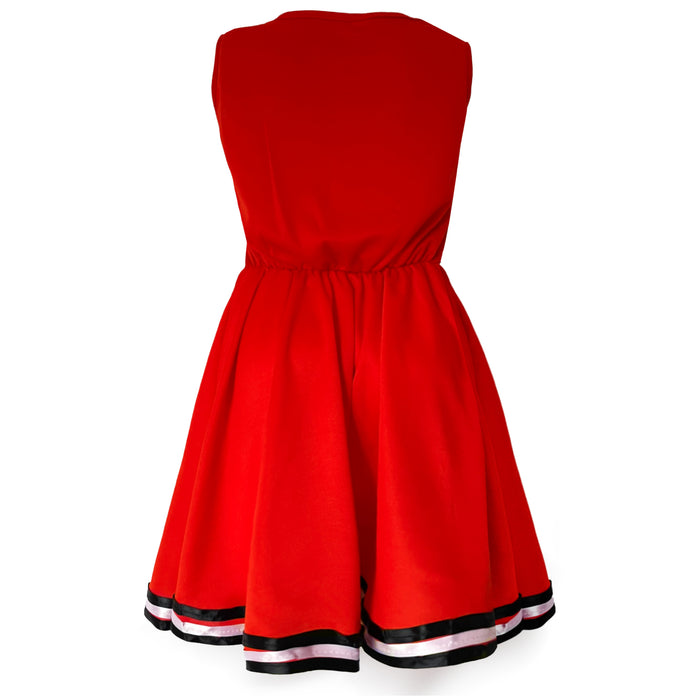 Childrens Kids Girls Zombie Cheerleader Red Fancy Dress Costume Tights and Fake Blood