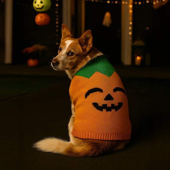 Halloween Dog Jumper Pumpkin Winter Sweater Coat for All Breeds and Sizes
