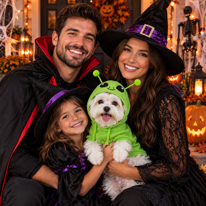 Halloween Dog Jumper Alien UFO Hoodie Sweater Coat for All Breeds and Sizes S to 5XL
