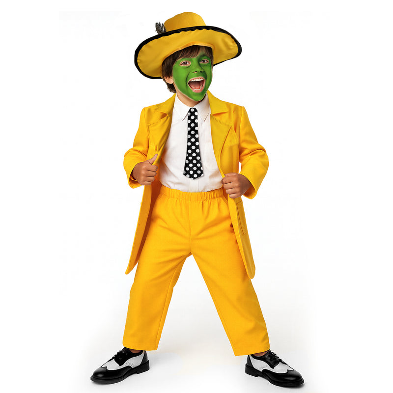 Childrens Kids Yellow Suit Mask Fancy Dress Costume