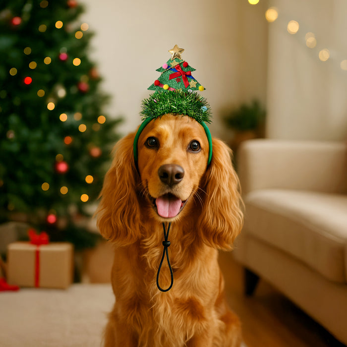 4 Pack Dog Christmas Headband - Small to Large Breeds Antlers Santa Reindeer