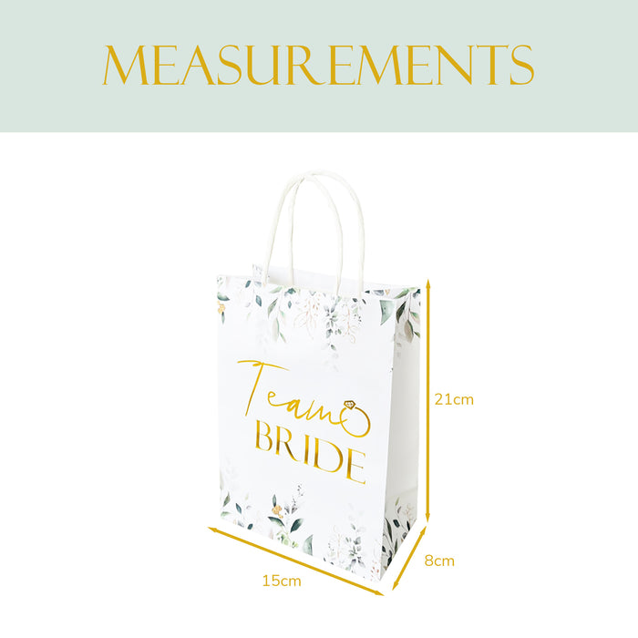 Hen Party Team Bride Paper Bag Botanical Gold Foil