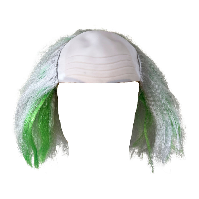 Childrens Kids Crazy Ghost Bald Wig White and Green and Make Up Halloween