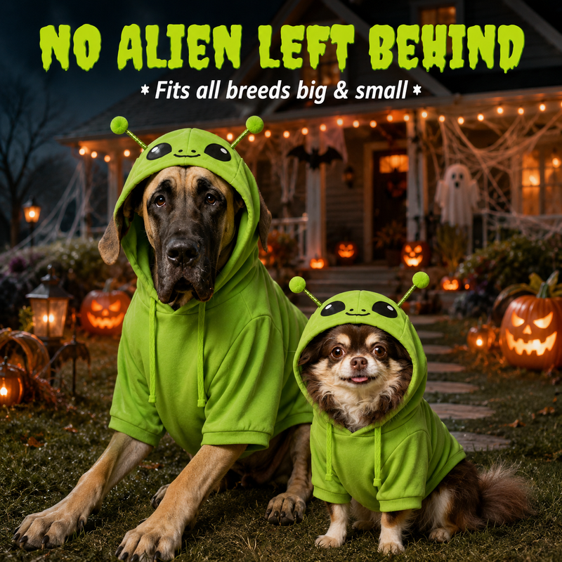 Halloween Dog Jumper Alien UFO Hoodie Sweater Coat for All Breeds and Sizes S to 5XL