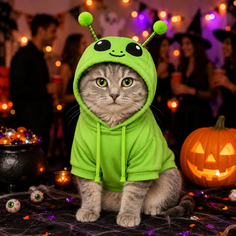 Halloween Dog Jumper Alien UFO Hoodie Sweater Coat for All Breeds and Sizes S to 5XL