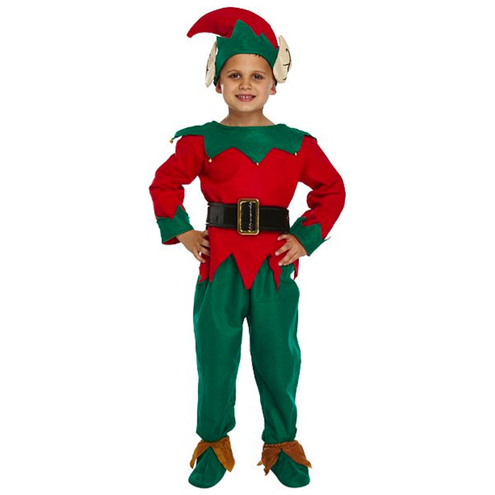 Childrens Kids Boys Girls Elf Santas Helper Fancy Dress Costume 4-12 Years