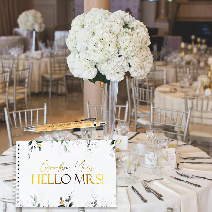 Hen Party Guestbook Goodbye Miss Hello Mrs Botanical themed