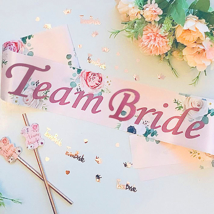 Hen Party Sashes Rose Gold Floral