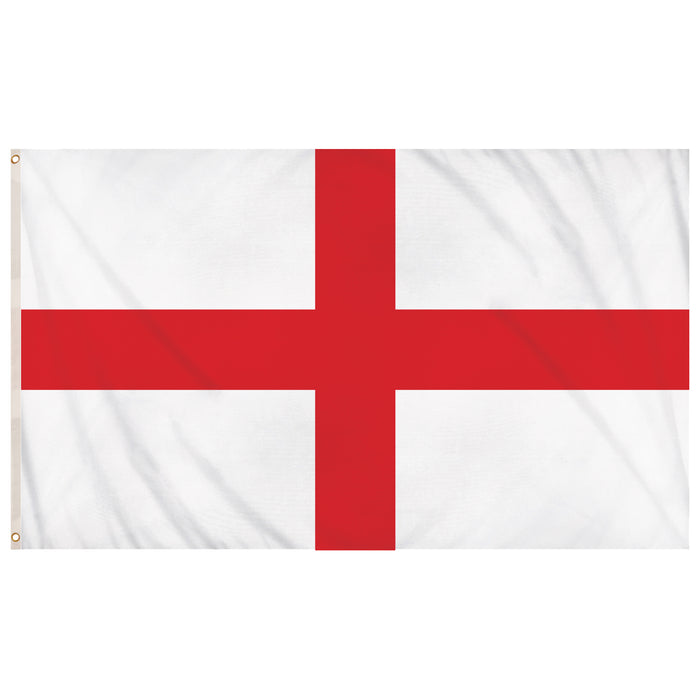 1x Union Jack & 1x St George England Large Flag 5ft x 3ft 100% Polyester with Metal Eyelets