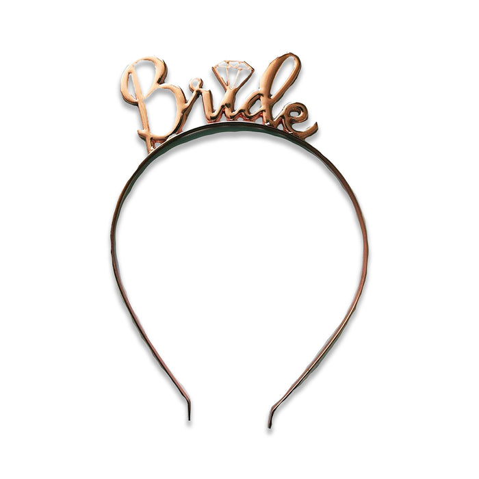 Bride to Be Veil and Tiara Set Rose Gold