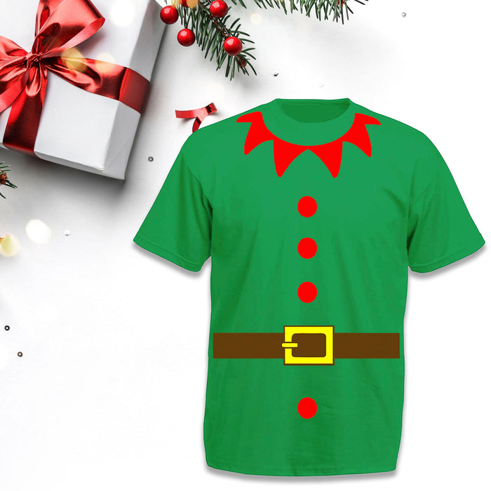 Unisex Mens Ladies Christmas Elf T Shirt and Hat